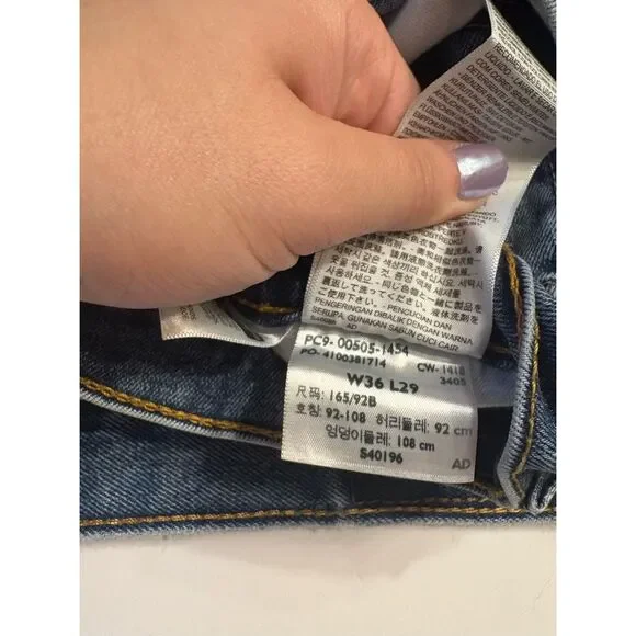 Levi’s 505 Men Slim Straight Fit Light Wash Denim Blue Jean 36Wx29L 4 Pairs